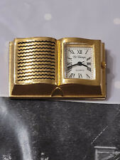 TIME GOLD GOLD METAL VINTAGE CLOCK CLOCK MINIATURE PENDULUM TURNS BOOK