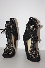 ISABEL MARANT Escarpins Montants Daim Clouté Argenté Talons Coniques T 40 TTBE