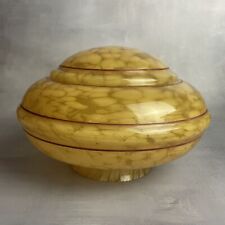 Abat jour / globe boule Clichy verre moucheté orange et blanc style art deco