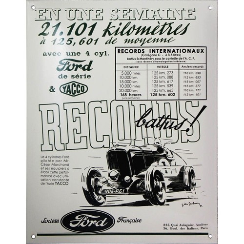 Plaque émaillée ford - plaque, :