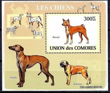 Comore 2009 Chiens Animaux de compagnie Boerboel Sloughi Basenji Domestic