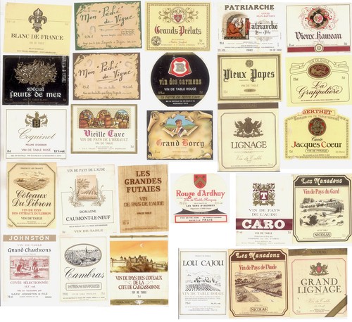 Etiquettes vins table - vins, de