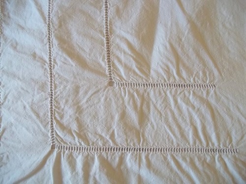Drap ancien brode - drap,