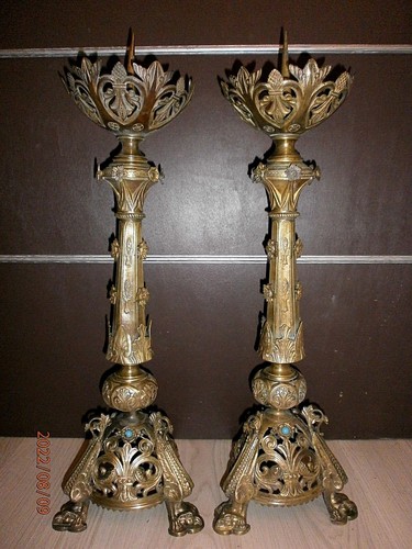 Paire ancien pique - paire, pique-cierges