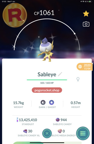 Shiny sableye litwick hat - shiny,