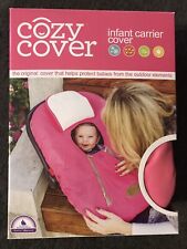 NEW Cozy Cover Infant Carrier Cover Secure Baby Car Seat Cover Pink White