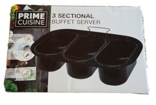 Prime Cuisine 3 Sectional Buffet Server -New Open Box - Dishwasher Safe 
