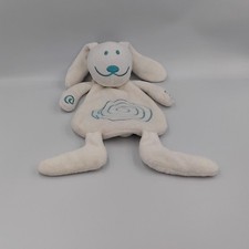 Doudou plat lapin blanc bleu DIFRAX - 30716