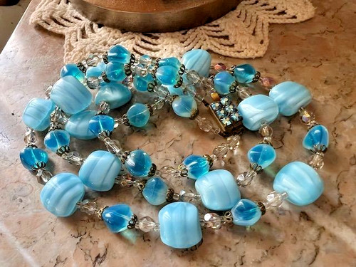 Collier ancien rangs perles - collier,