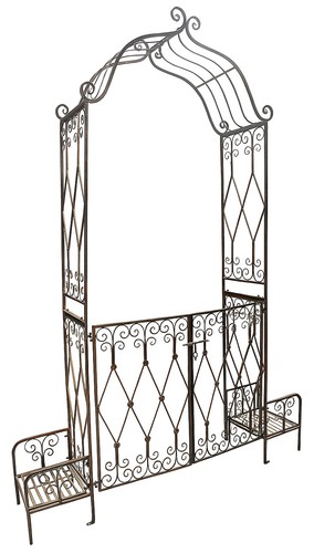 Porte jardin fer forgé arc - porte,