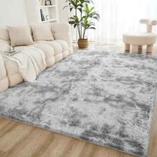 Tapis Poils Longs Polypropylène Gris Clair Antidérapant Doux Shaggy 160 x 230 cm