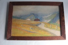 Prayon Valais Swiss Meltzer Fat Chalk Drawing Painting (74422)