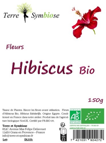Fleurs hibiscus bio 150 gr - -,