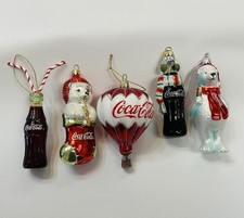 Coca Cola Ornaments Set of 5 Collectible Christmas Decor