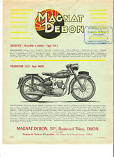 MAGNAT DEBON VR1 125 M4TD 250 MOD 350 B4TL 500 C4TS - 1952 / Brochure Catalog 