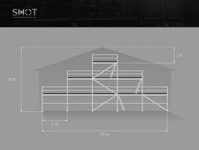 NEUF 8 x 15 m scaff 74