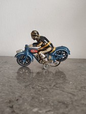 antique mechanical retro motorcycle toy. Vintage 