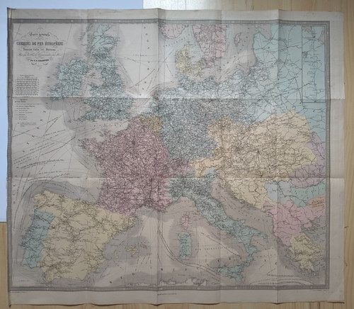 Grande carte ancienne - carte, chemins
