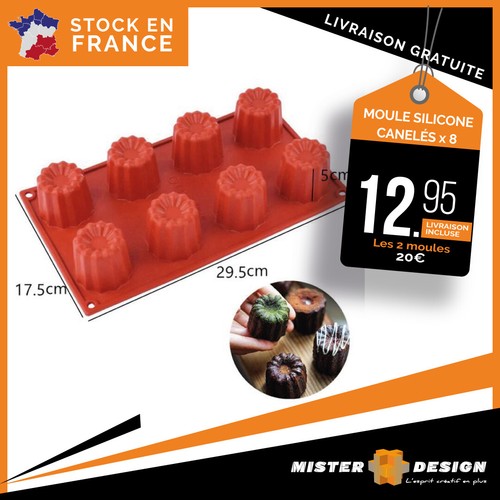 Moules silicone canelés - en,