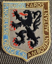 MILITARY PATCH. 2nd HUSSAR REGIMENT. NOBLESSE OBLIGE (ECU 87)