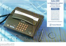 PUBLICITE ADVERTISING 125  1993  FRANCE TELECOM téléphone-fax-copieur (2p) Galéo