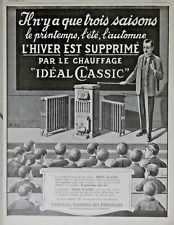 PRESS AD 1925 CENTRAL HEATING BOILER IDEAL CLASSIC RADIATORS.