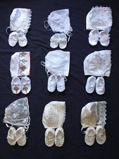 Christening Baptism/Special Occasion /Wedding  Satin/Cotton Bonnets-Booties Sets