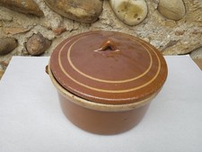Ancienne cocotte plat au four terrine en terre cuite vernissée céramique grès