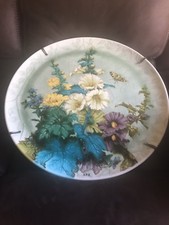 Large Antique Art Nouveau Boch Freres Keramis Porcelain Plate. Belgium, C. 1925