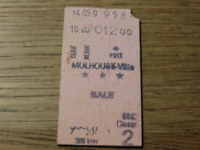 vintage ANCIEN ticket billet SNCF de TRAIN ligne MULHOUSE ville BALE basel