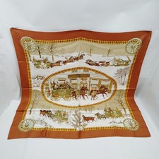 NO TARIFF Hermes scarf Carre 90   Browns Silk100% 4152664