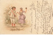 FOLKLORE DANCE #27029 COUPLE MUSICIAN DANCERS MANDOLIN MASK BLACK WOLF