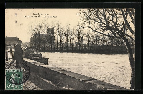 Cpa mantes limay inondation - cpa, mantes-limay,