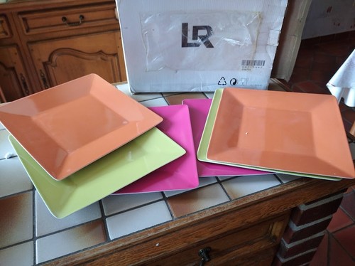 Lot assiettes carrées - lot, 6