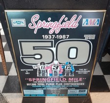 Springfield Mile Dirt Bike 50th Anniversary Poster 22"×17" Tote Gray Grayboy