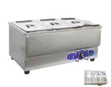 TECHTONGDA 110V 3-Pot Bain-Marie Buffet Food Desktop Warmer Stainless Steel