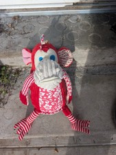 grande Peluche Doudou Les Déglingos Original - Bogos le Singe Rouge (37 cm)