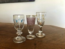 3 OLD NICE LITTLE GLAZED GLASSES (No. 1)