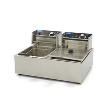 Friteuse professionnelle ECO 2 x 6 L - 2 paniers - Jusqu'à 2,4 kg de frites