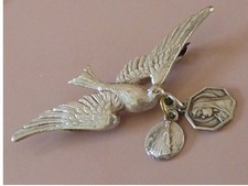 broche ancienne colombe porte
