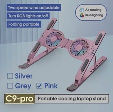 Support Refroidisseur PC Portable Pink | Ergonomique & Pliable | 2 Ventilateurs