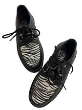 TUK Viva Mondo Creeper Shoes in Black White Zebra