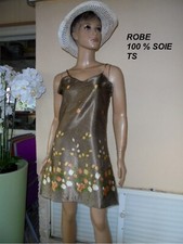 ROBE 100 % SOIE MARRON