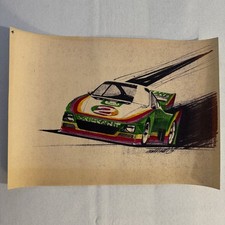 Porsche 935 Kremer Racing Design Sketch Drawing Art NOTTRODT Vintage 1976