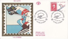 Enveloppe 1er jour Jeux Olympiques Ski Alpin 1991 Soie CEF