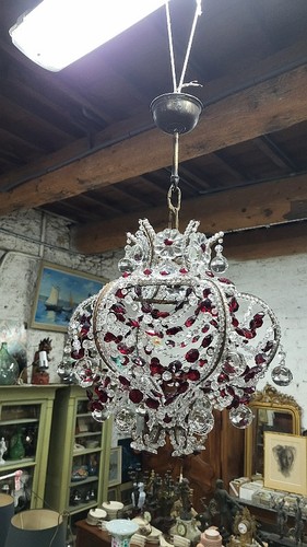 Lustre pampilles rouges - lustre, et