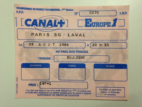 Ticket match championnat - ticket, de