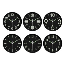 Horloge murale silencieuse phosphorescente pour salle de bain, salle à