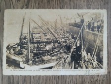 Antique postcard Boulogne sur Mer Le Port. Small Motor Boats 