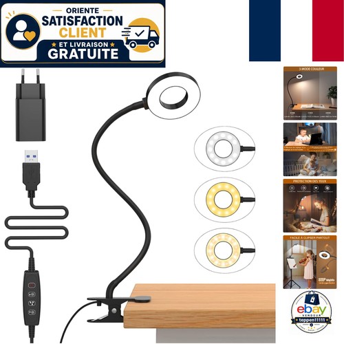 Lampe pince noir 40cm - à, avec